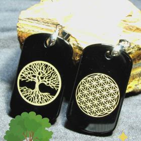 生命の樹＆フラワー・オブ・ライフ オニキスプレートPT✨の画像