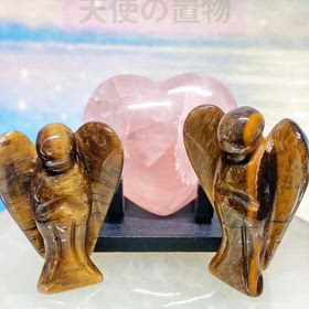 天使の置物×虎目石✨の画像