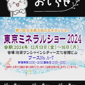 ✨第33回　東京ミネラルショー　2024出展のお知らせ✨の画像