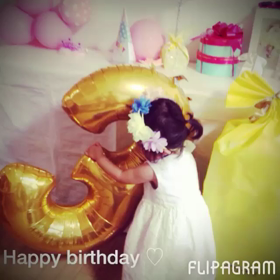 ゆずさん3歳の誕生日の画像