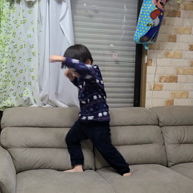 パンチの練習！？の画像