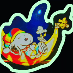 キラキラ❇三日月おやすみスヌーピー動画の画像