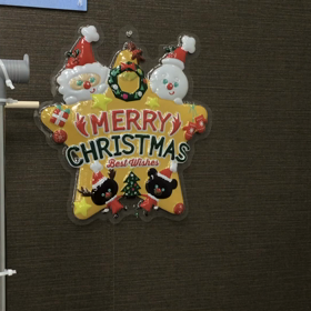 コインランドリー徳島市fukushima内にウィンターイルミネーション(クリスマス)簡易設置の画像