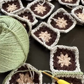 モチーフ編みのバッグの画像