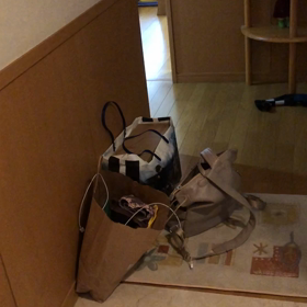 孫と保護猫デールが玄関に迎えに出てきてくれた。の画像