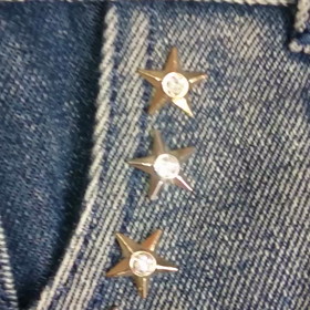 デニムリメイクバッグ風スタッズバッグ・Mサイズ・ネイビーの画像