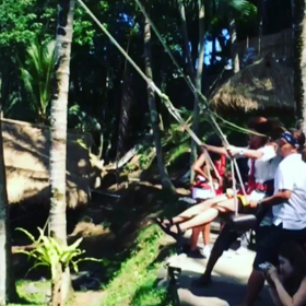 大自然のデカすぎブランコの画像