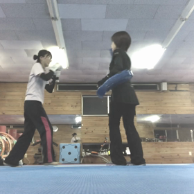 女子のミット打ち！の画像