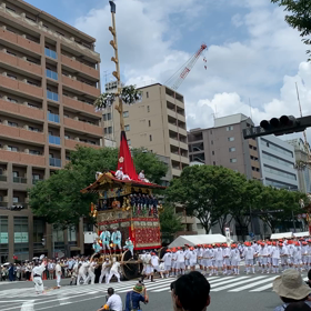 山鉾巡行 祇園祭 辻回しの画像