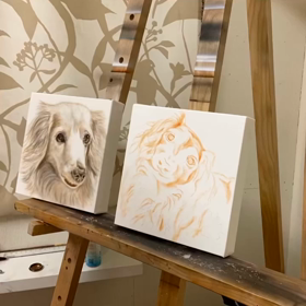 ワンちゃん描き始めの画像