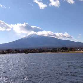 河口湖の遊覧船の画像