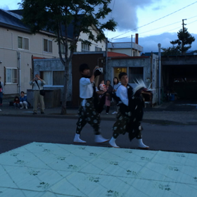 美国の火祭り 獅子舞の画像