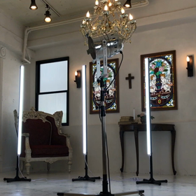 LEDポールライト＆スモークの画像