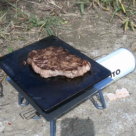 多摩川でバス釣り、、の前にひとりバーベキューの画像