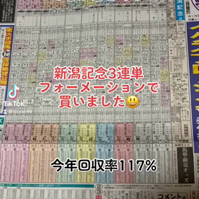 新潟記念買いました。3連単馬券紹介しますの画像
