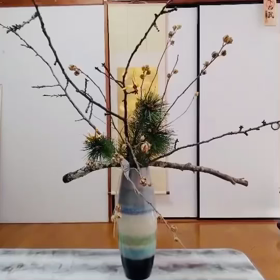 華道家髙橋一の正月花の画像