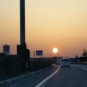 大きな夕日でしたの画像