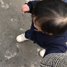 息子♡靴で歩く練習の画像