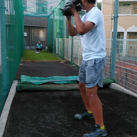 ちょっとですが（左の投球練習）の画像