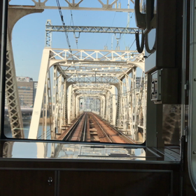 阪急神戸線中津〜十三間の先頭車両からの画像