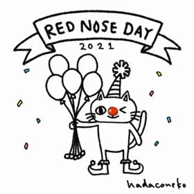 ピエロのコスプレをしている猫の画像