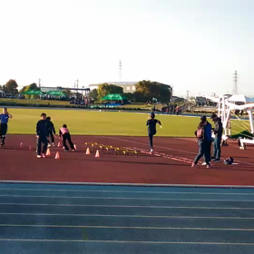 越谷カップ100m女子アップ③の画像