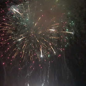 土砂降りからの花火 その1の画像