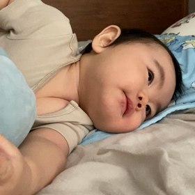 コロナで高熱が出た坊ちゃんの画像