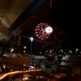 ハワイヒルトンの花火の画像