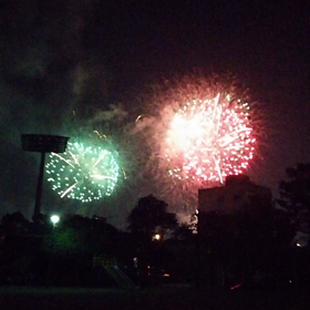 大分市内は花火大会①の画像