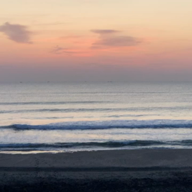 2月25日千葉北、東浪見の朝の波の画像