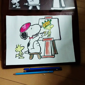 2.5 D 半立体お絵かきスヌーピー紙人形 動画の画像