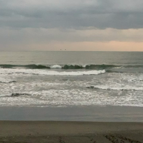 1月22日千葉北、東浪見の朝の波の画像