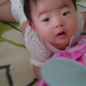 子ニャ4m24d★スプーンデビューの画像