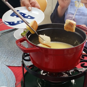 楽しいチーズフォンデュ(笑)の画像