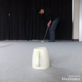 3mのパッティングと素振りの画像