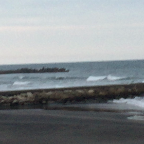 2月5日千葉北、東浪見の朝の波の画像