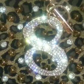 ラインストーン8ナンバーチャーム・ゴールドの画像