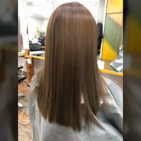 同時にストレートとカラーの画像