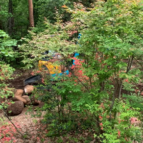 庭を整地してもらってますの画像