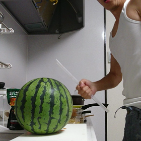 今年もスイカをワ～イルドラ～イフ∟(￣(工)￣)ノ！の画像