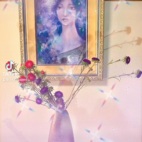 秦野市花教室美LEAF テーマ　絵画を花ディスプレイで魅せるの画像