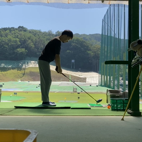 今日もフェードボールを練習の画像