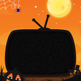 ハロウィン仕様TVの画像