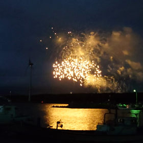 のすろのファイヤーワーク見物穴場よりの画像