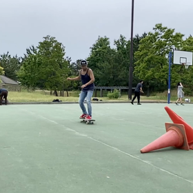今朝のスケート風景の画像