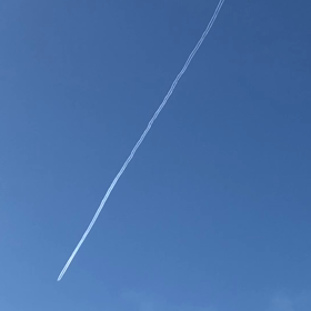 飛行機雲の画像