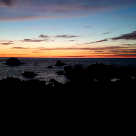 西津軽郡木蓮寺の夕闇の画像