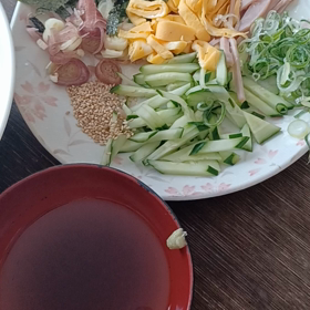 夏の終わりに、次女と具沢山素麺を食べましたの画像