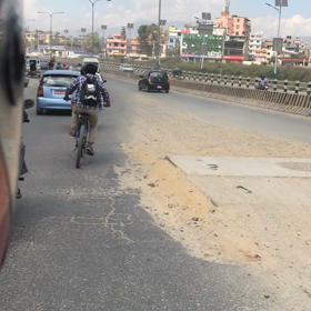バイクからの風景の画像